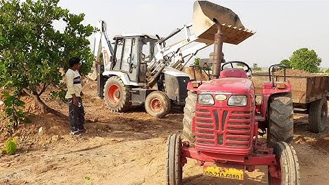 New Jcb Backhoe Machine Loading Soil On Mahindra Tractor | Jcb Ki Khudai |All about Tractors and Jcb
