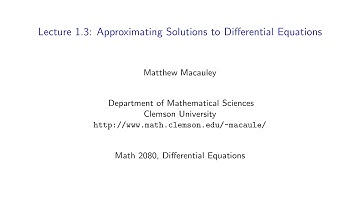 Differential Equations, Lecture 1.3: Euler