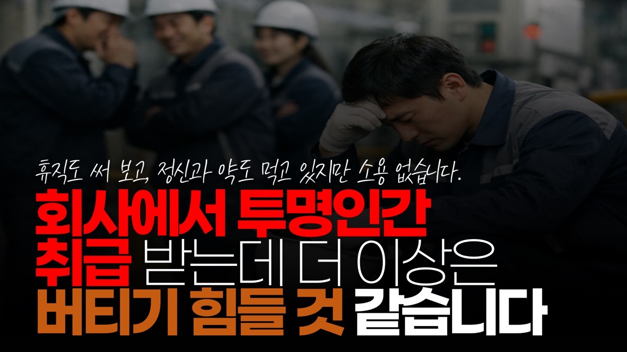 (※시청자사연) 회사에서 투명 인간 취급 받는데 더 이상은 버티기 힘들 것 같습니다. 그만두는 게 답이겠죠? #직장왕따 #회사부적응 #퇴사고민