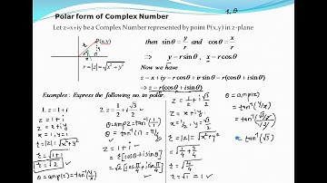Polar Form and Exponential form of Complex Number.