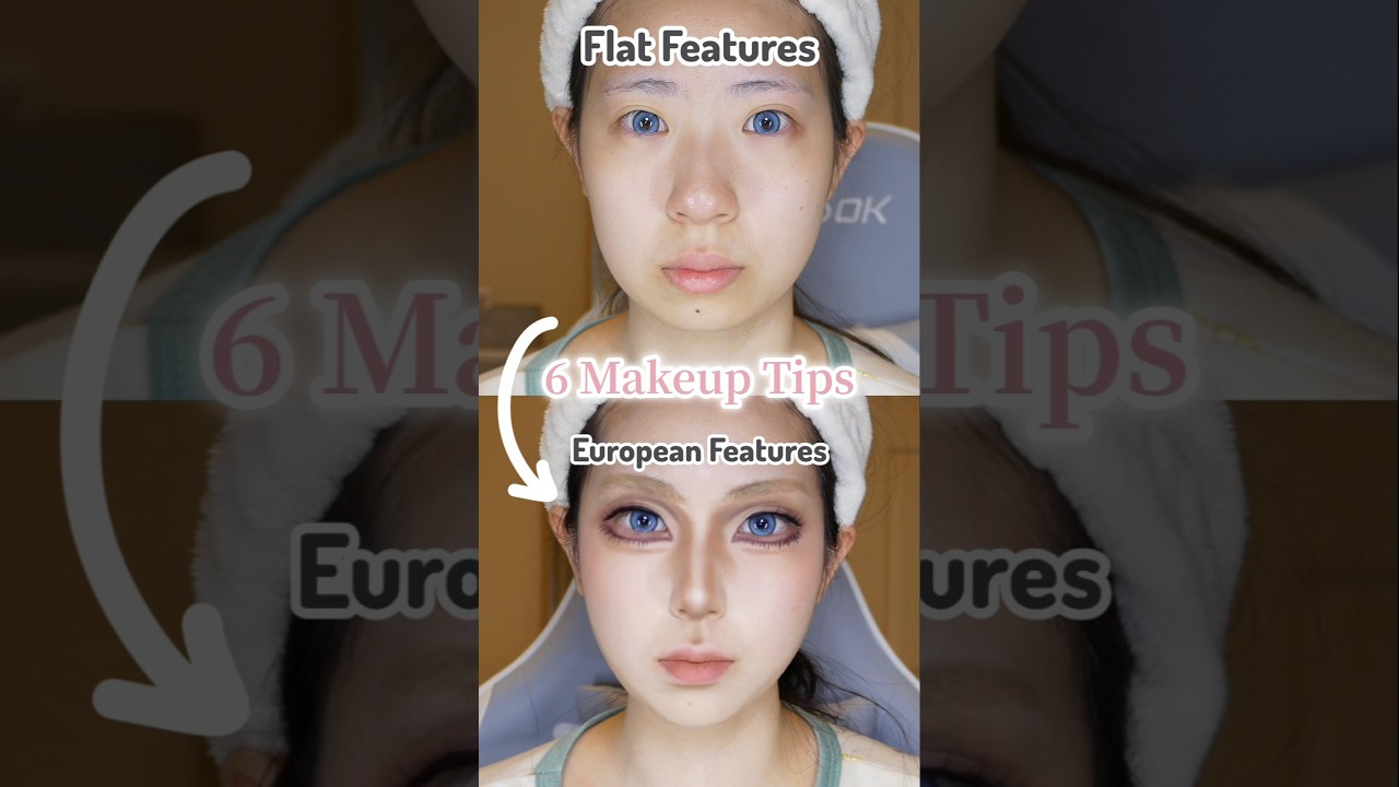 Secret Makeup Tips for European Anime Features 💗 #cosplaymakeup #makeuphacks #anime