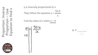 Proportion: Inverse Proportion – Use Equation to find x (Grade 6) - OnMaths GCSE Maths Revision