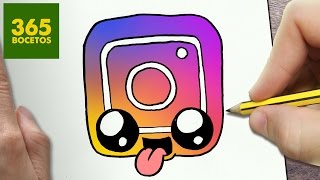 COMO DIBUJAR LOGO INSTAGRAM KAWAII PASO A PASO - Dibujos kawaii faciles -  draw a logo Instagram - YouTube