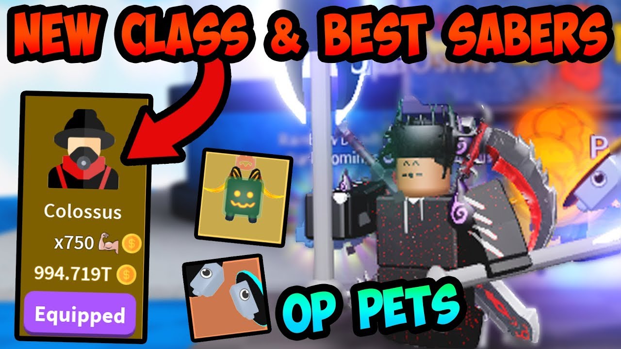 Getting The New Class And Best Sabers Op Pets Roblox Saber Simulator Youtube - getting new best sabers pets op stats roblox saber