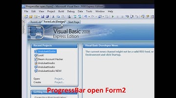 Visual Basic 2008 Tutorial: Progressbar or Button open Form2.  (code)