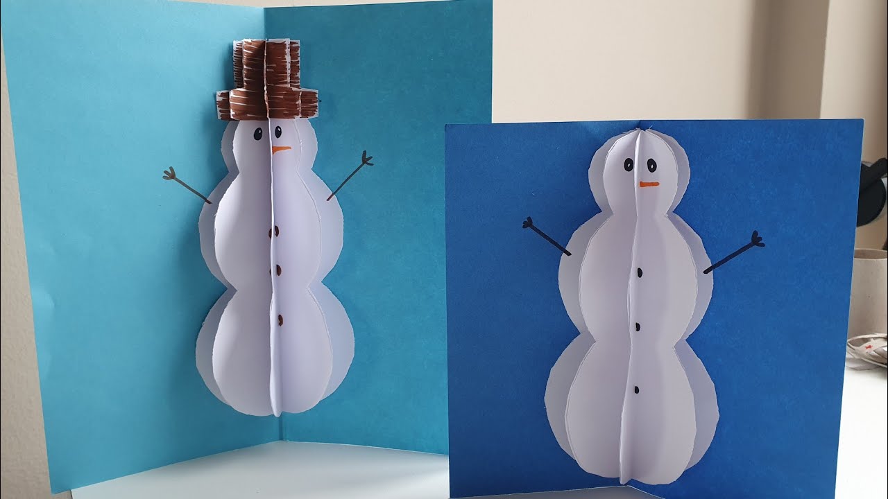 Tuto N 81 Objectif Noel Carte Pop Up Bonhomme De Neige Youtube