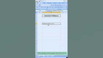 Weekday Formula In Microsoft Excel. #excel #excelformula #exceltutorial #exceltips #exceltricks