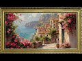 Spring italian village tv art screensaver wallpaper background vintage framed samsung oil painting