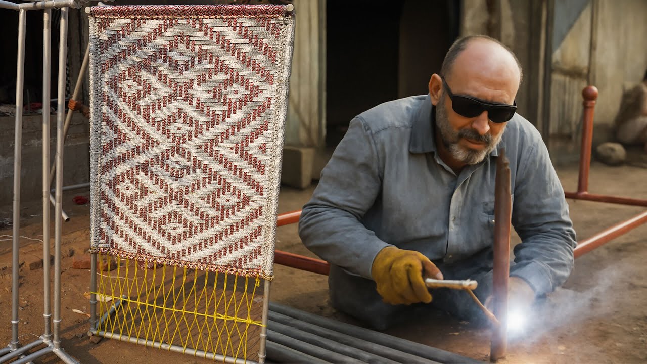 Making Metal Cot | Weaving with Plastic Rope| Factory Inside - YouTube