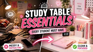 Study Table Essentials Every Student Must Have 📚✨ | Create the Perfect Study Setup
