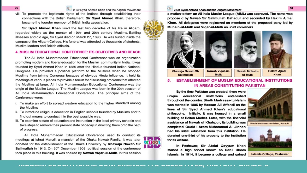 MUSLIM EDUCATIONAL CONFERENCE ITS OBJECTIVES, HISTORY GRADE 8 