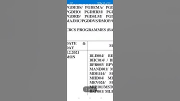 December termend Exam datesheet Ignou2020