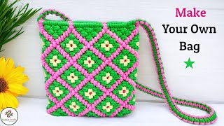 Macrame Bag | Macrame Flower Bag Tutorial | Cara membuat Tas Macrame