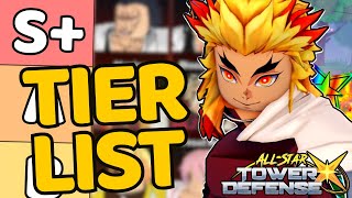 TIER LIST DA UPDATE DE DEMON SLAYER DO ALL STAR TOWER DEFENSE X