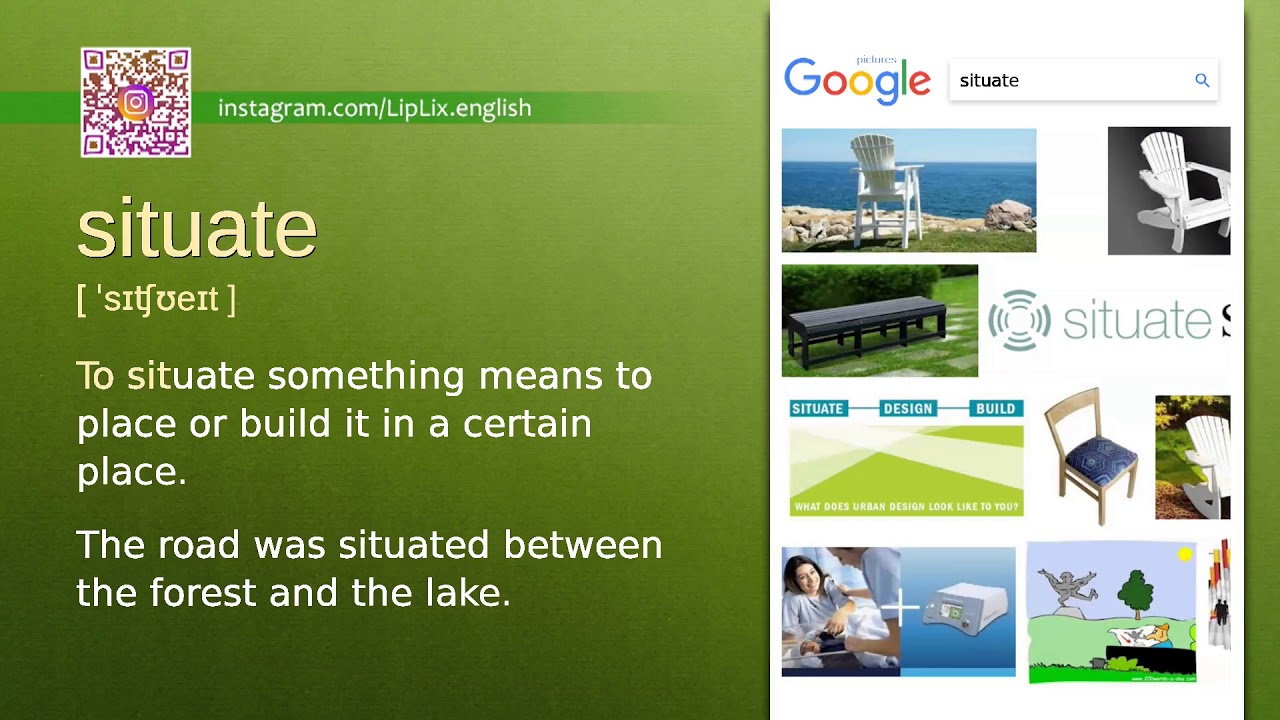 Situate : A2 level english vocabulary lesson, www.LipLix.com
