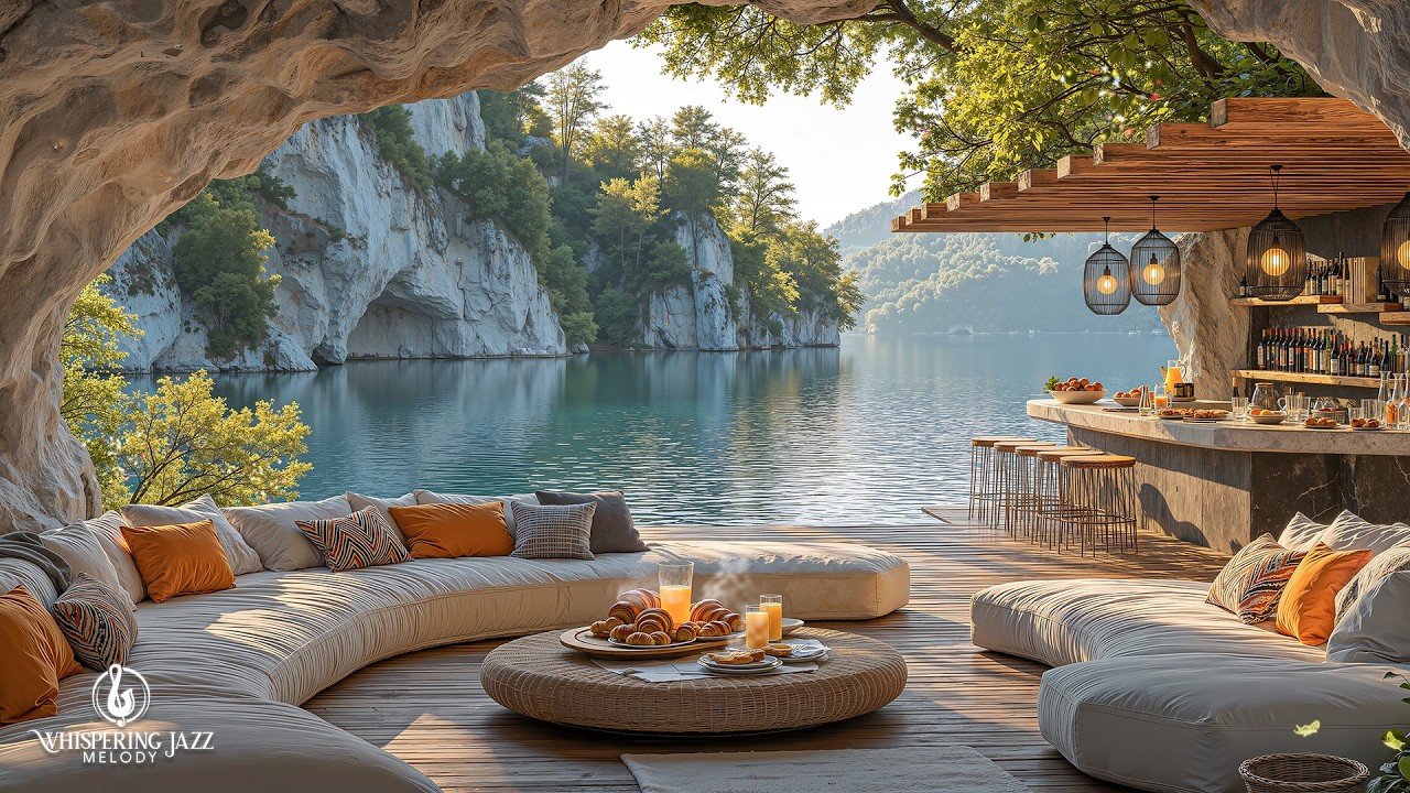 Smooth Jazz In Fresh Summer | Tranquil Lakeside Jazz In Wood