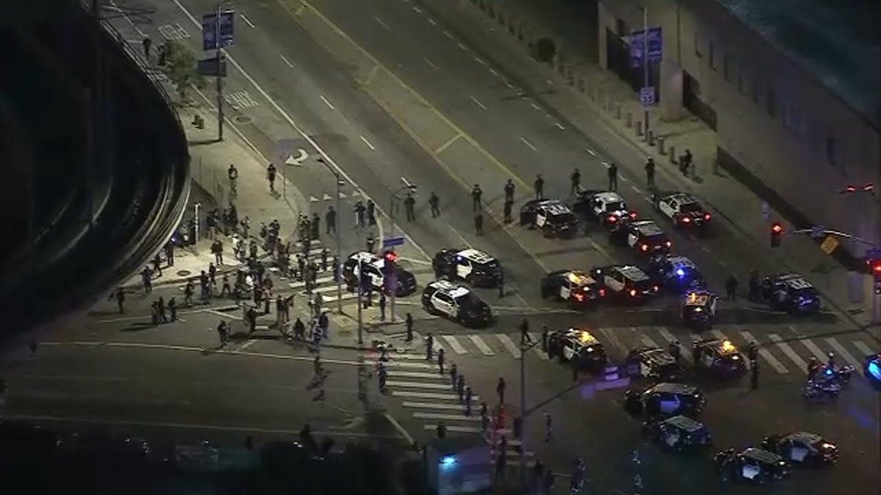 Citywide tactical alert declared as protesters face off with officers in DTLA