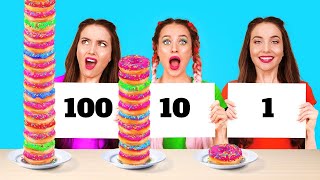 СЪЕДОБНЫЙ ЧЕЛЛЕНДЖ: 100 СЛОЕВ || ОГРОМНЫЕ И МАЛЕНЬКИЕ ЛАКОМСТВА ОТ 123 Go! FOOD