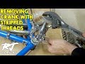 Removing VERY Stuck Crank Arm With Damaged Threads