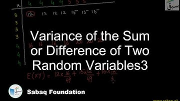 Variance of the Sum or Difference of Two Random Variables3, Statistics Lecture | Sabaq.pk