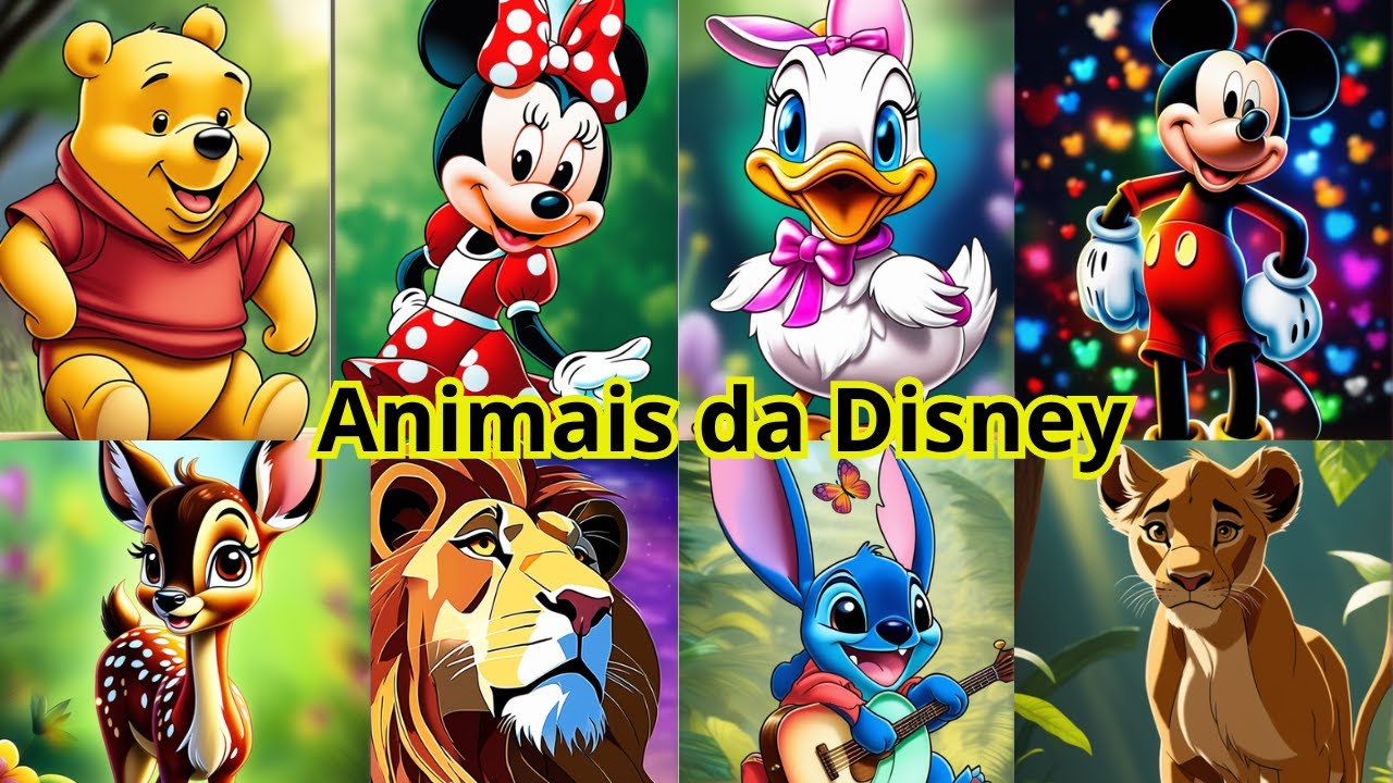 Animais para Crianças, Aprender o nome dos personagens da Disney - YouTube