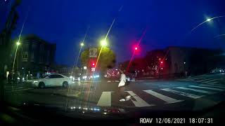 POS driver almost hit pedestrian