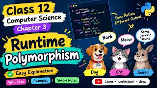 Runtime Polymorphism in Python | Class 12 Computer Science Chapter 3 | Easy Explanation with Code