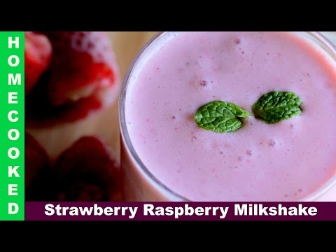 healthy-strawberry-raspberry-smoothie---how-to-make-pink-smoothie-for-kids