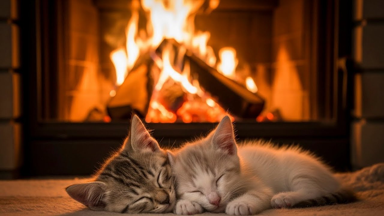 🧡 "이보다 더 포근할 순 없다" 8시간 불멍 & 힐링 고양이 🐾💤