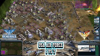 Command & Conquer Generals Zero Hour - Usa Air Force General 1 vs 7 HARD Generals (1080p 60fps) P50