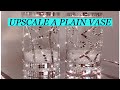 Upscale a Plain Vase / Bling DIY Vase with Mini Glass Tiles from Dollar Store