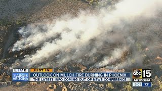 Mulch fire continues to burn in Phoenix