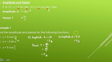 52th video: MAT133 - Graph of Trigonometric Functions - Amplitude, Period & Phase Shift