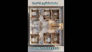 مخطط شقتين 15متر ×12.50متر عش تفاصيل منزلك قبل بنائه