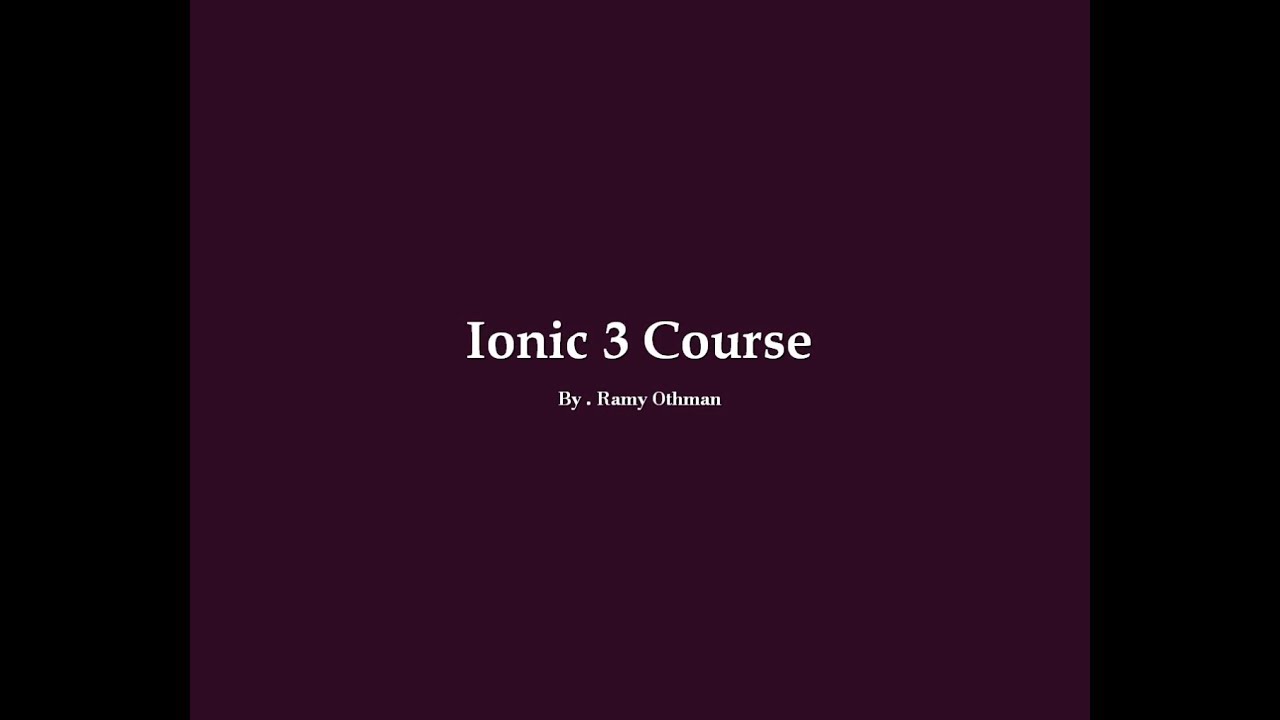Lesson 3) First ionic app - YouTube