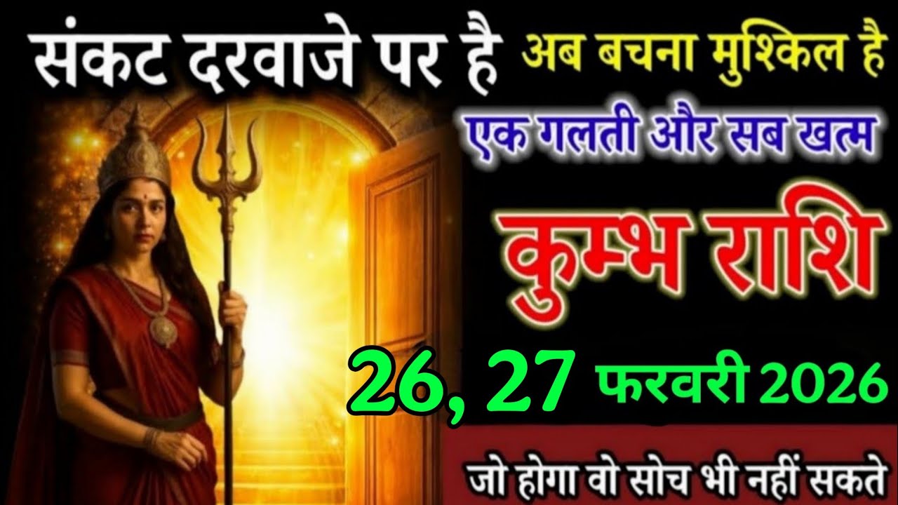कुम्भ राशि वाले 26 27 फरवरी 2026 संकट दरवाजे पर है जो होगा वो सोच भी नहीं सकते। Kumbh Rashi 