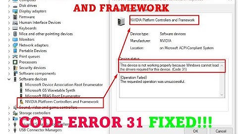 FIX Nvidia Platform Contollers and Framework CODE 31!!!