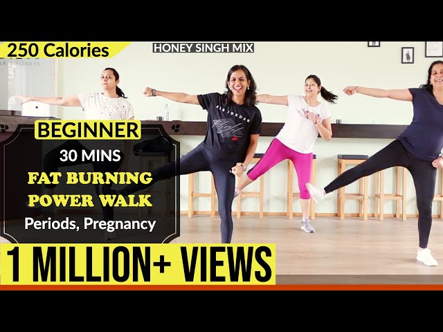 30mins POWER WALK - Fat Burning Cardio | Periods, Pregnancy, Beginners #dancewithdeepti class=
