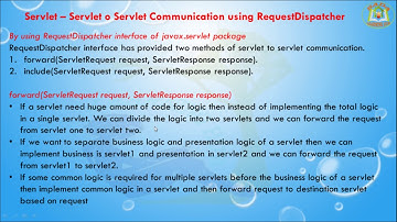 Lesson - 24 : Servlet - Servlet to Servlet Communication By using RequestDispatcher Part 1
