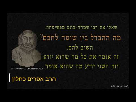 צדיק שוטה - מהרב אפרים כחלון