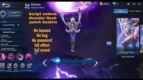 Script Selena Thunder flash No password Patch Beatrix By Levi Gaming