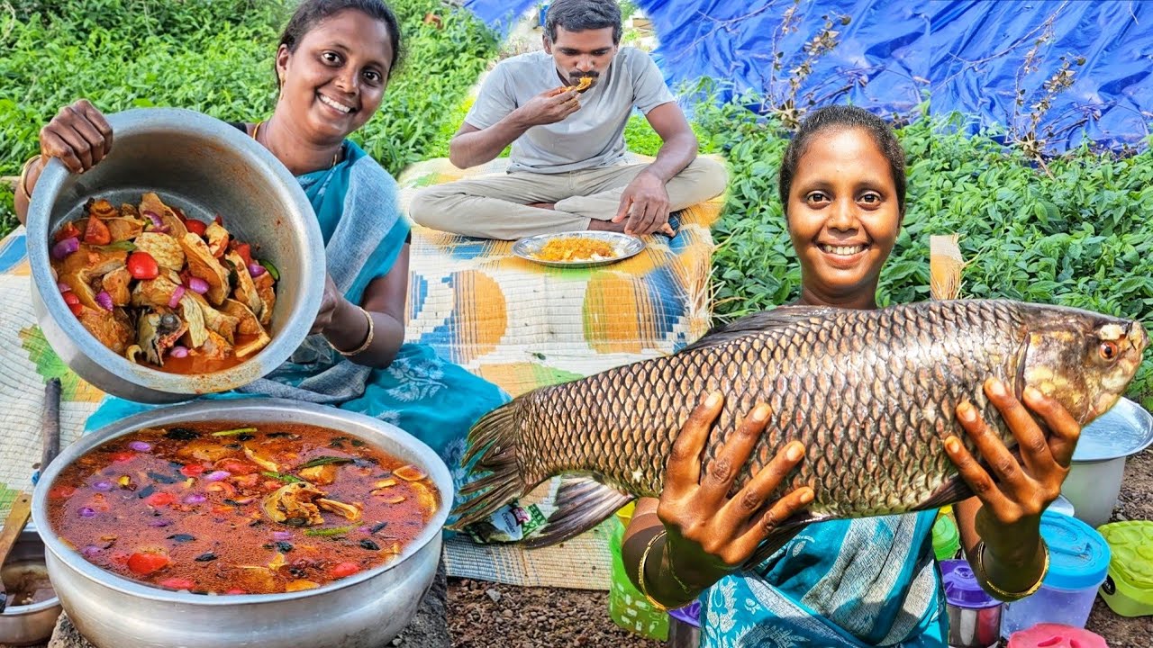 మా ఆయన పట్టుకొచ్చిన శిలావతి చేపను మా నెల్లూరు స్టైల్ లో పులుసు పెట్టాను || Big Fish Curry