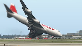 Drunk Pilot Almost Crash This Huge Airplane On Runway When Landing | X-Plane 11