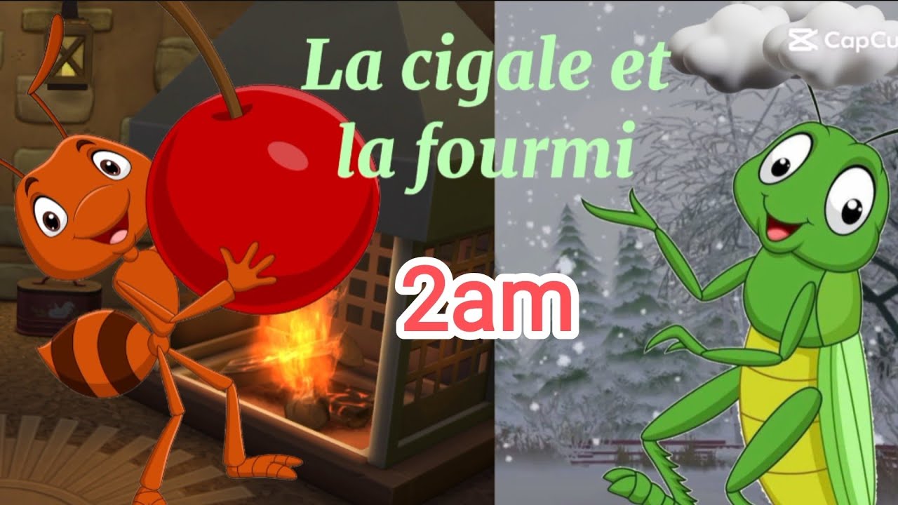 ثانية متوسط فرنسية la cigale et la fourmi حوار