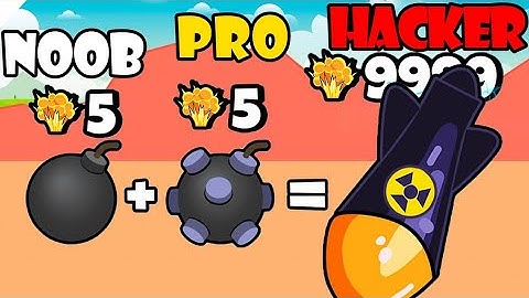 NOOB vs PRO vs HACKER - Merge Bombs Part 2 | Satisfying Games (Android,iOS)