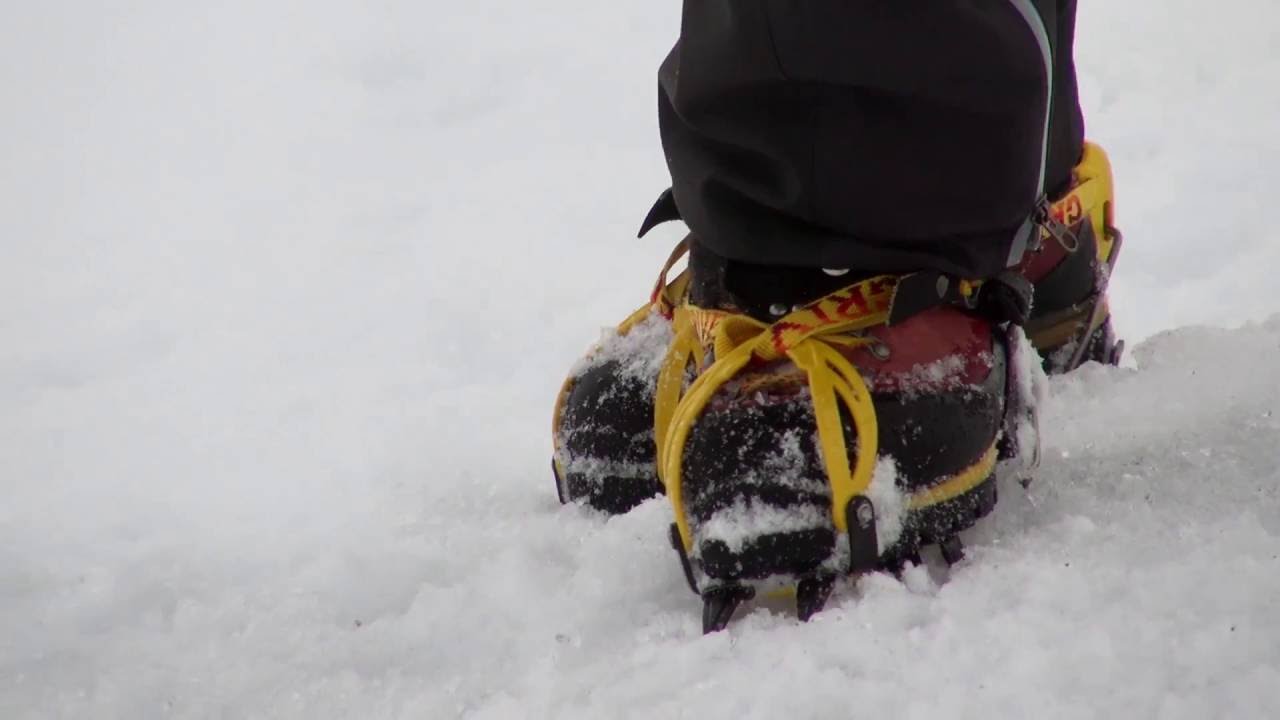 Winter skills 2.4: walking in crampons - YouTube