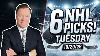 Tuesday 6 NHL Betting Picks l 10/20/26 l Vernon's Best NHL Bets, Expert Picks and Predictions