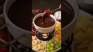 Decadent Chocolate Fruit Fondue 🍫🍓 #DessertLovers #ChocolateDream #FruitDessert #SweetIndulgence