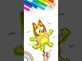 Draw Bluey Bingo | How to Draw Bluey Bingo Lying 🌈🐶💙 #bluey #drawing #shorts #painting