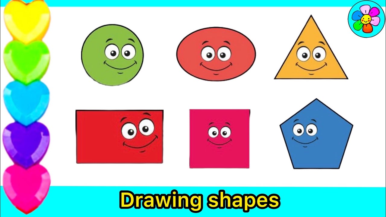 Shape drawing for kids,Learn 2d shapes colors for toddlers preschool ...